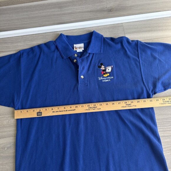 RARE Vintage 90s DISNEY MGM STUDIOS MICKEY MOUSE POLO‎ SHIRT MENS Sz M Blue - Picture 6 of 9